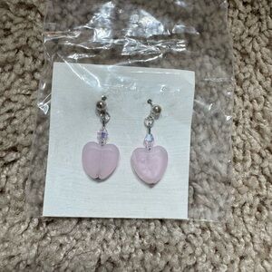 Pink Heart Earrings
